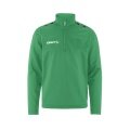 Craft Sport Long Sleeve Shirt Squad Go Halfzip (Stand-up Collar, 100% Recycled Polyester) Green Kids