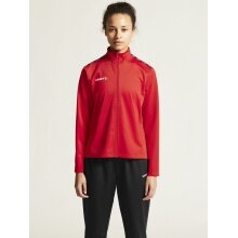 Craft Sport Training Jacket Squad Go Full Zip (Side Pockets with Zipper) red Ladies