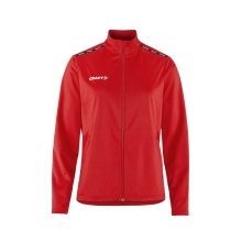 Craft Sport Training Jacket Squad Go Full Zip (Side Pockets with Zipper) red Ladies