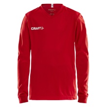 Craft Sport Long Sleeve Shirt (Jersey) Squad Solid - high elasticity, ergonomic design - red Kids