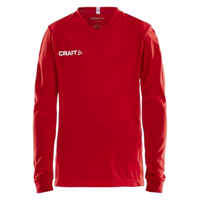 Craft Sport Long Sleeve Shirt (Jersey) Squad Solid - high elasticity, ergonomic design - red Kids