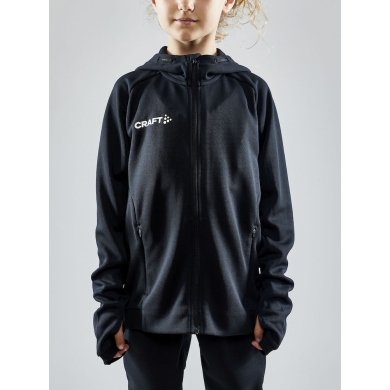 Craft Training Jacket Evolve Hood - durable mid-layer hooded jacket made of stretch material - black children