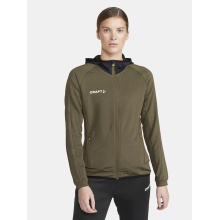 Craft Training Jacket Extend Full Zip (with zipper pockets, elastic material) khaki green Women