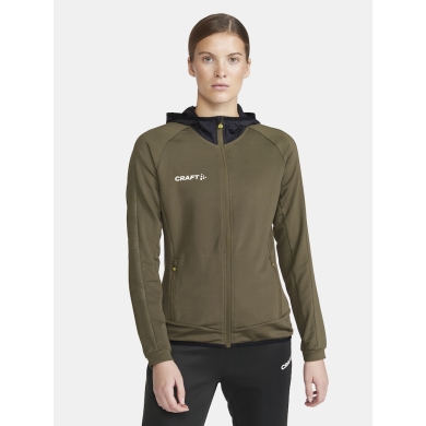 Craft Training Jacket Extend Full Zip (with zipper pockets, elastic material) khaki green Women