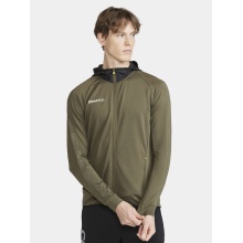 Craft Training Jacket Extend Full Zip (with zipper pockets, elastic material) khaki green Men