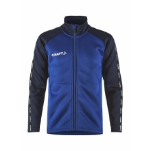 Craft Sport Training Jacket Squad 2.0 Full Zip (with side pockets, elastic functional material) cobalt blue Kids