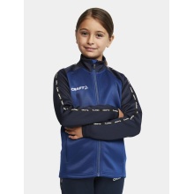 Craft Sport Training Jacket Squad 2.0 Full Zip (with side pockets, elastic functional material) cobalt blue Kids