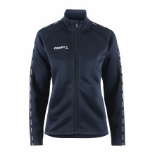 Craft Sport Training Jacket Squad 2.0 Full Zip (with side pockets, elastic functional material) navy blue Women