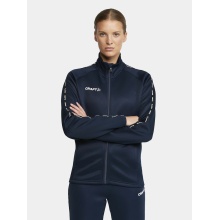 Craft Sport Training Jacket Squad 2.0 Full Zip (with side pockets, elastic functional material) navy blue Women