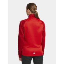 Craft Sport Training Jacket Squad 2.0 Full Zip (with side pockets, elastic functional material) red Women