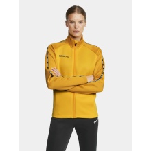 Craft Sport Training Jacket Squad 2.0 Full Zip (with side pockets, elastic functional material) yellow Women