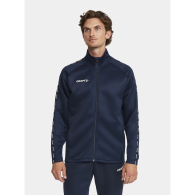 Craft Sport Training Jacket Squad 2.0 Full Zip (with side pockets, elastic functional material) navy blue Men