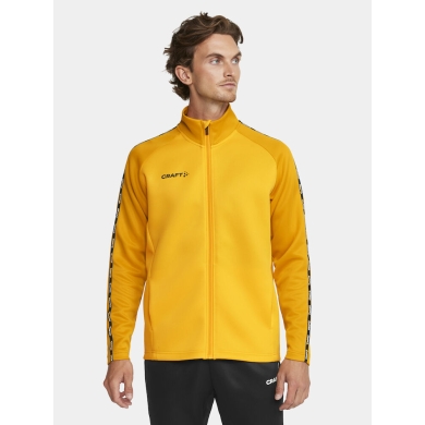 Craft Sport Training Jacket Squad 2.0 Full Zip (with side pockets, elastic functional material) yellow Men