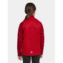 Craft Sport Training Jacket Squad 2.0 Full Zip (with side pockets, elastic functional material) red Kids