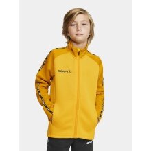 Craft Sport Training Jacket Squad 2.0 Full Zip (with side pockets, elastic functional material) yellow Children