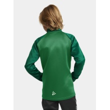 Craft Sport Training Jacket Squad 2.0 Full Zip (with side pockets, elastic functional material) green Kids