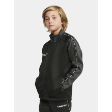 Craft Sport Training Jacket Squad 2.0 Full Zip (with side pockets, elastic functional material) black/grey Kids