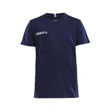 Craft Sport T-shirt (Jersey) Squad Solid - loose fit, quick-drying - navy blue Kids