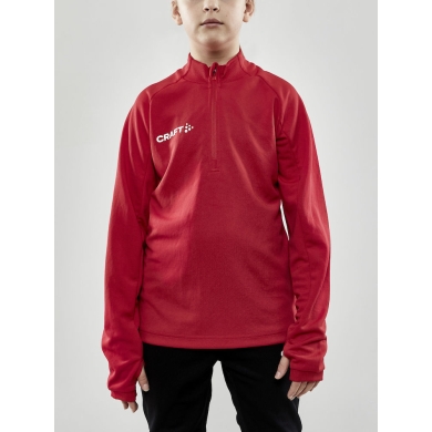 Craft Sport Long Sleeve Shirt Evolve Halfzip - durable, made of stretch material - red Kids