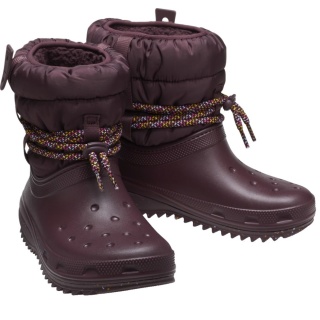 Crocs Winter Boots Classic Neo Puff Luxe Boot waterproof with lining burgundy Women