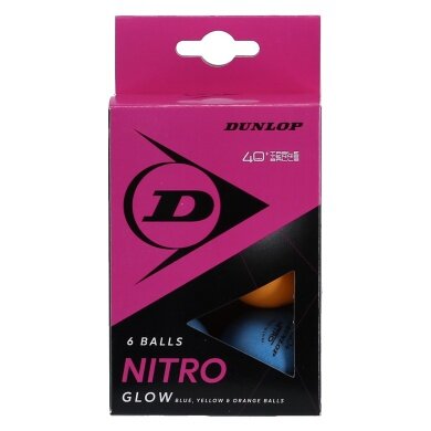 Dunlop Table Tennis Balls 40+ Nitro Glow - 6 Balls