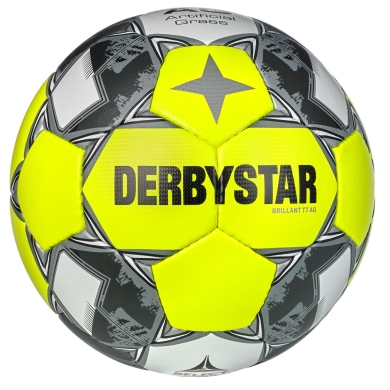 Derbystar Football Brilliant TT AG v24 (Training Ball, specially for artificial grass) yellow/grey - 1 Ball