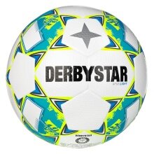 Derbystar Football Apus Light (ideal for Under-11 and Under-12, 350g) white/yellow/blue - 1 ball