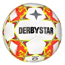 Derbystar Football Apus S-Light (ideal for young children, F and E youth, 290g) white/yellow/red - 1 ball