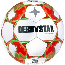 Derbystar Football Atmos S-Light AG (ideal for F and E youth, artificial grass ball, 290g) white/orange - 1 ball