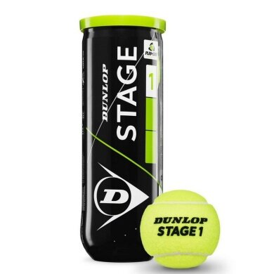 Dunlop Method Balls Stage 1 (green dot) yellow Can 3-pack