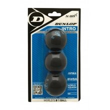 Dunlop Squashball Intro (blue dot, fast) - 3 pieces in blister packaging