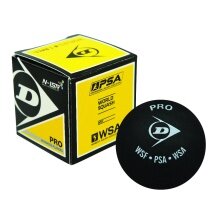 Dunlop Squashball Pro (2 yellow dots, speed very slow) black - 1 ball