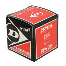 Dunlop Squashball Progress black (red dot, medium speed) black - 1 Ball