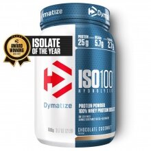 Dymatize Iso100 Hydrolyzed Isolate Protein Powder Chocolate Coconut 932g Can