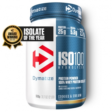 Dymatize Iso100 Hydrolyzed Isolate Protein Powder Cookies & Cream 932g Can