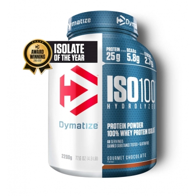 Dymatize Iso100 Hydrolyzed Isolate Protein Powder Gourmet Chocolate 2264g Can