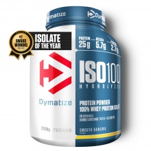 Dymatize Iso100 Hydrolyzed Isolate Protein Powder Smooth Banana 2264g Tub