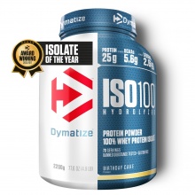 Dymatize Iso100 Hydrolyzed Isolate Protein Powder Birthday Cake 2264g Tub