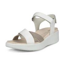 ECCO Flowt Sandal (Full Grain and Nubuck Leather) White Ladies