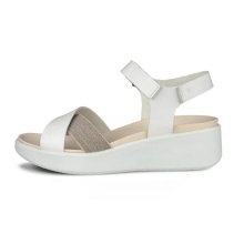 ECCO Flowt Sandal (Full Grain and Nubuck Leather) White Ladies