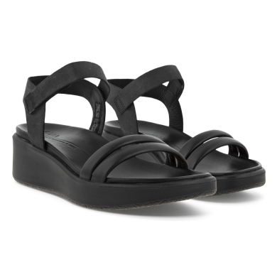 ECCO Sandal Flowt LX Wedge (Full Grain and Nubuck Leather) Black Women