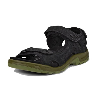 ECCO Sandal Yucatan (Offroad) Leather black/khaki green Men