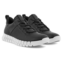 ECCO Sneaker Gruuv Lea (made from nubuck leather) black/white men's