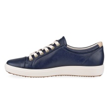 ECCO Soft 7 Sneaker (Nubuck Leather) navy blue/white ladies