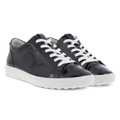 ECCO Sneaker Soft 7 (Premium Leather) black/white Women