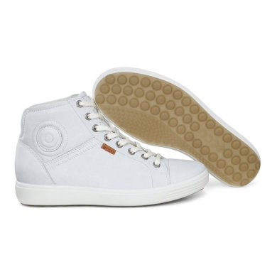 ECCO Soft 7 High Sneaker (light and flexible sole) white ladies