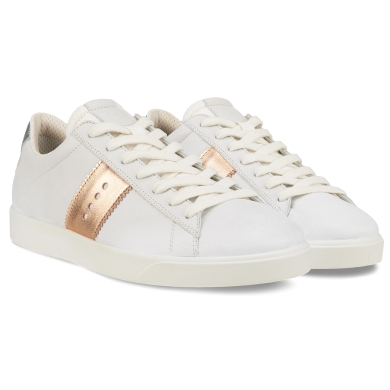 ECCO Sneaker Street Lite (Premium Leather, high comfort) white/brown Women