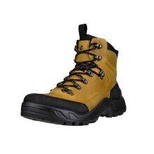 ECCO Offroad Mid Hiking Shoes (Nubuck Leather, Waterproof) yellow/black men's