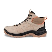 ECCO Offroad Hiking Shoes (Nubuck Leather, Waterproof) Nude Brown/Coral Red Ladies