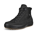 ECCO Soft 7 Tred High-Cut Walking Shoes (Nubuck Leather, Waterproof) Black Men's